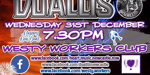 PLAYING LIVE FOR NEW YEARS EVE AT WESTY WORKERS CLUB!