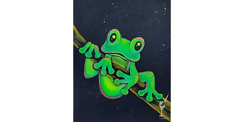 Just Hanging Neon Frog - Paint and Sip in San Antonio | Classpop!\u2122