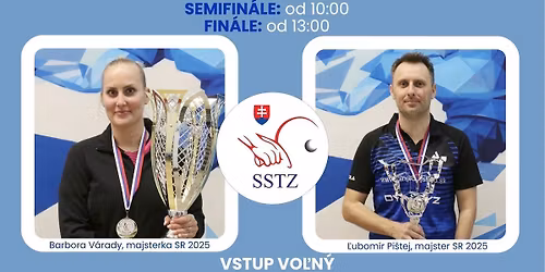 M SR jednotlivcov a M SR jednotlivcov do 21 rokov v stolnom tenise 2026