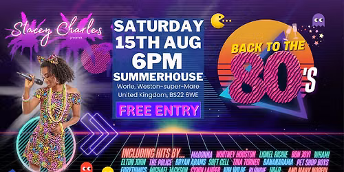 Stacey Charles live at Summerhouse (Weston-Super-Mare) - Saturday 15th August 6pm