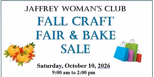 Jaffrey Woman's Club Fall Craft Fair & Bake Sale