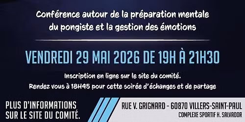 Conf\u00e9rence pr\u00e9paration mentale et gestion des \u00e9motions