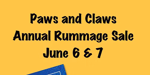Paws and Claws Annual Rummage Sale 