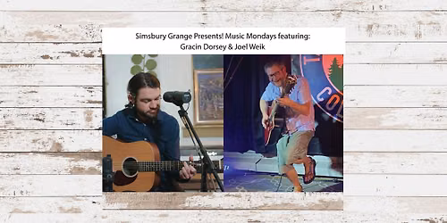 Gracin Dorsey & Joel Weik @ Music Mondays