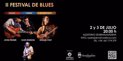 Festival de Blues Benalm\u00e1dena | John Primer, Giles Robson y Ghalia Volt