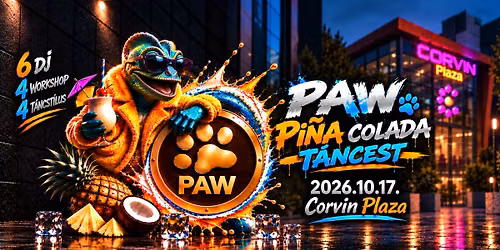 PAW | Pi\u00f1a Colada t\u00e1ncest 6\ufe0f\u20e3dj, 4\ufe0f\u20e3 workshop, 4\ufe0f\u20e3 t\u00e1ncst\u00edlus @ Corvin Plaza (26.10.17.)