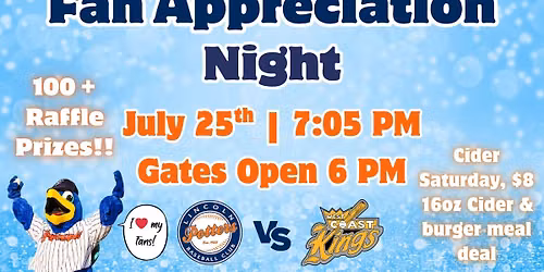 Fan Appreciation Night w\/ Giveaway vs. WC Kings