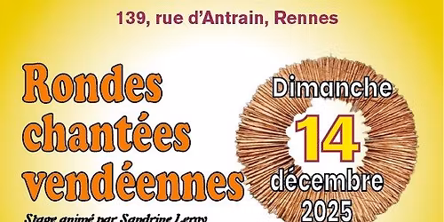 Stage de "Rondes chant\u00e9es vend\u00e9ennes" anim\u00e9 par Sandrine LEROY