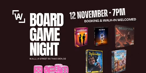 \ud83c\udfb2 BOARD GAME NIGHT @ W.A.L.L. BAR