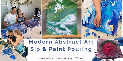 Modern Abstract Art - Paint & Sip; Fluid Art | San Diego