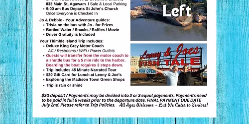 NEW Thimble Island Tour & Lunch at Lenny & Joe\u2019s