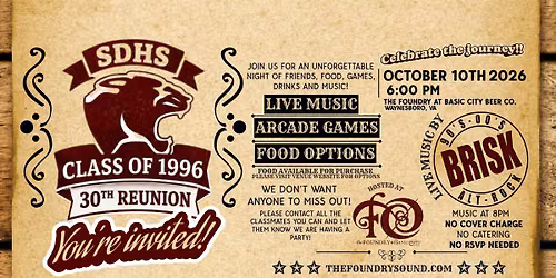 STUART'S DRAFT HIGH SCHOOL CLASS OF 1996 \u2014 30TH YEAR REUNION!