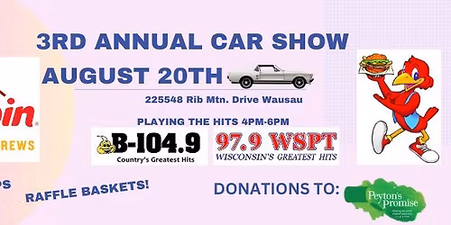 3rd Annual Red Robin Car Show- Benefiting Peyton's Promise