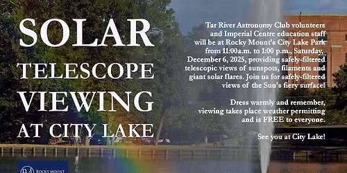 Solar Telescope Viewing at City Lake Park 