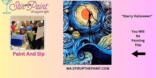 West Seattle Halloween Paint And Sip With Stir Up The Paint (Wine Incl.)