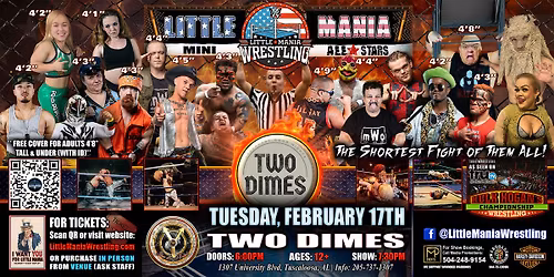 Tuscaloosa, AL - Little Mania Mini Wrestling @ Two Dimes