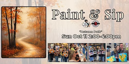 Paint & Sip in Eugene, Oregon \u201cAutumn Path\u201d