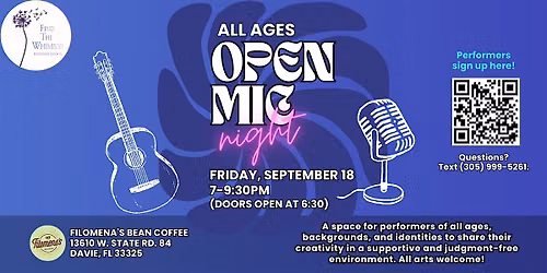 Open Mic Night at Filomena's Bean Coffee!