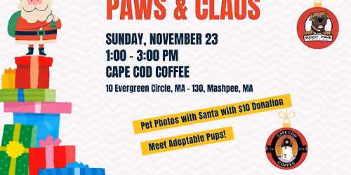 Home for the Holidays: Santa Paws Edition \u2013 Sandy Paws Rescue Dog Adoption Event at Cape Cod Coffee