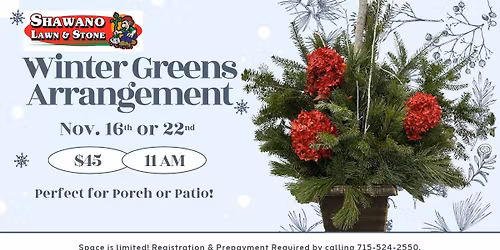 Winter Greens Arrangement Workshop