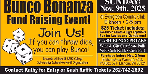 Bunco Bonanza Fundraising Event