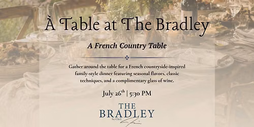 \u00c0 Table at The Bradley ft. McKinley Springs Winery