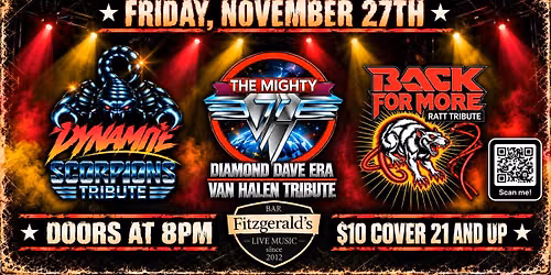 Tribute Show at Fitzgeralds - Featuring Dynamite, The Mighty VH and Back for More.