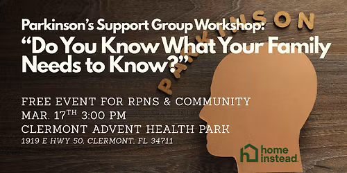 FREE: Parkinson\u2019s Support Group Workshop