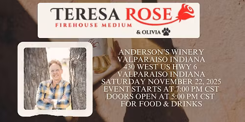 Teresa Rose Firehouse Medium at Anderson's Winery in Valparaiso IN