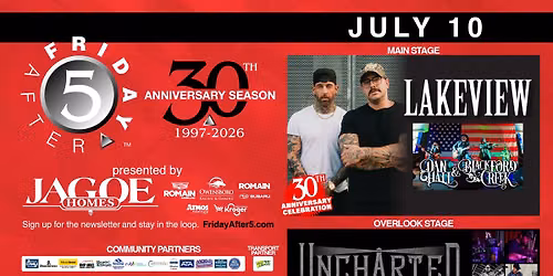FRIDAY AFTER 5 - 30th: LAKEVIEW with DAN HALL & BLACKFORD CREEK *30th Anniversary Celebration*