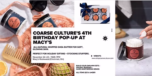 Coarse Culture Pop-Up @ Macy's Rookwood