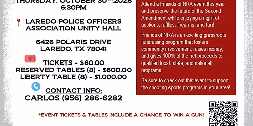 2025 Laredo Friends of NRA Dinner & Auction