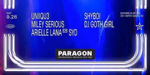 Club Stars: UNiiQU3, Miley Serious, Arielle Lana b2b Syd + Shyboi, DJ Goth Girl