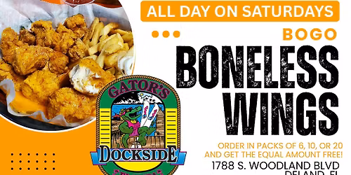 BOGO BONELESS WINGS - All Day Saturdays!