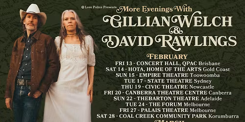 GILLIAN WELCH & DAVID RAWLINGS | GEELONG, VIC
