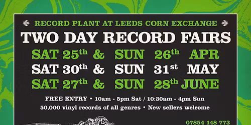 Record Plant @ Leeds Corn Exchange Two Day Record Fair