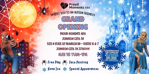 Proud Moments ABA invites you to a Superheroes & Snowflakes Grand Opening!