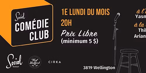 Show d'humour au Social Com\u00e9die Club de Verdun - Lundi 1 d\u00e9cembre