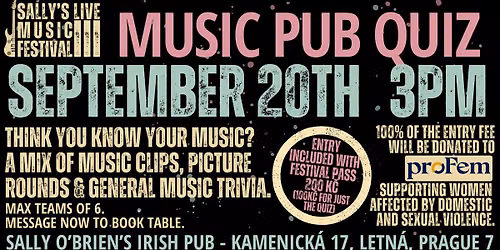 MUSIC PUB QUIZ (An Official Sally's Live Music Festival Event)