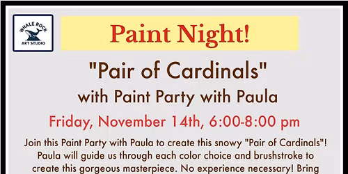 Pair of Cardinals Paint Party with Paula!