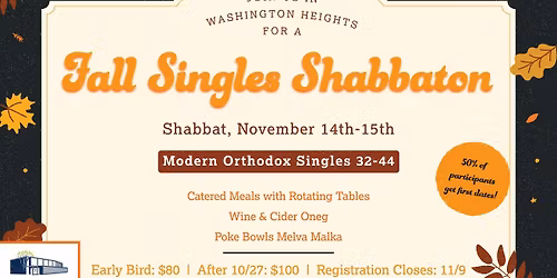 MSJC \ud83c\udf41 Fall Singles Shabbaton