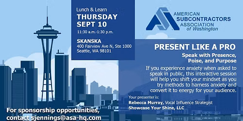ASA-WA Lunch & Learn: Present Like A Pro