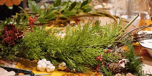 Christmas Wreath Making with Wine and Cheese