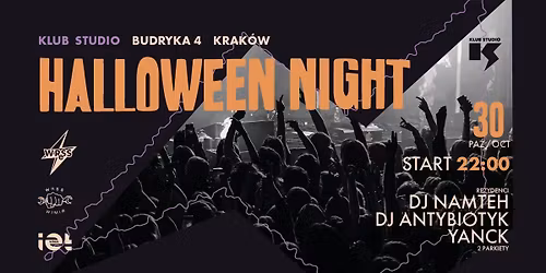HALLOWEEN NIGHT - strasznie dobra impreza \u2502 Wydzia\u0142\u00f3wka Klub Studio x WEAIiIB x WIEiT x WIMIR