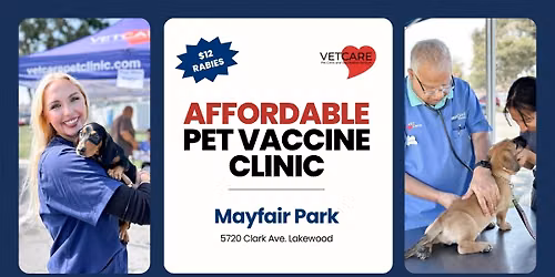 Affordable Pet Vaccine Clinic | Lakewood | Friday, July 17, 2026