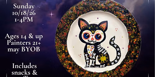 Cat Lady Craft Club - Day of the Dead Kitty Plates