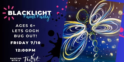 Kids Camp \u2013 July 10th | Blacklight Painting Event (Ages 6+)