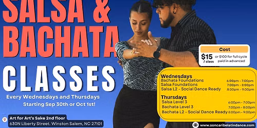 NEW 8-WEEK SALSA & BACHATA CYCLE \u2014 STARTS SEPTEMBER 30! \ud83d\udd25\ud83d\udd7a