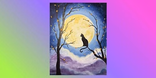 Paint and Sip: Moonlit Meow \ud83d\udc08\u200d\u2b1b\ud83c\udf19\u2728