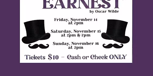 Fall Play: "The Importance of Being Earnest" by Oscar Wilde